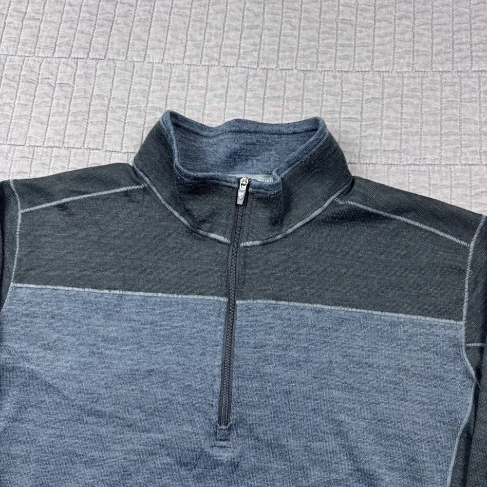 Kuhl Mens Small Ryzer 1/4 Zip Pullover Gray Outdoors Thumbhole Hiking Top